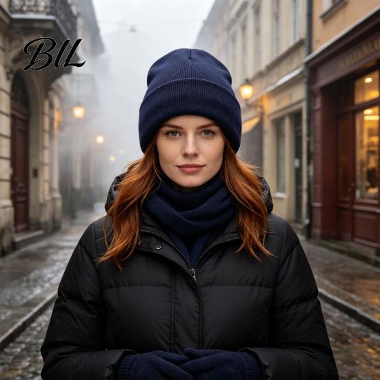 Lightweight Running Beanies Satin Lined Knit Hat for Women, Winter Warm Soft Beanies, Fashion Stretchy Durable Outdoor Sports Frizz-free Hair