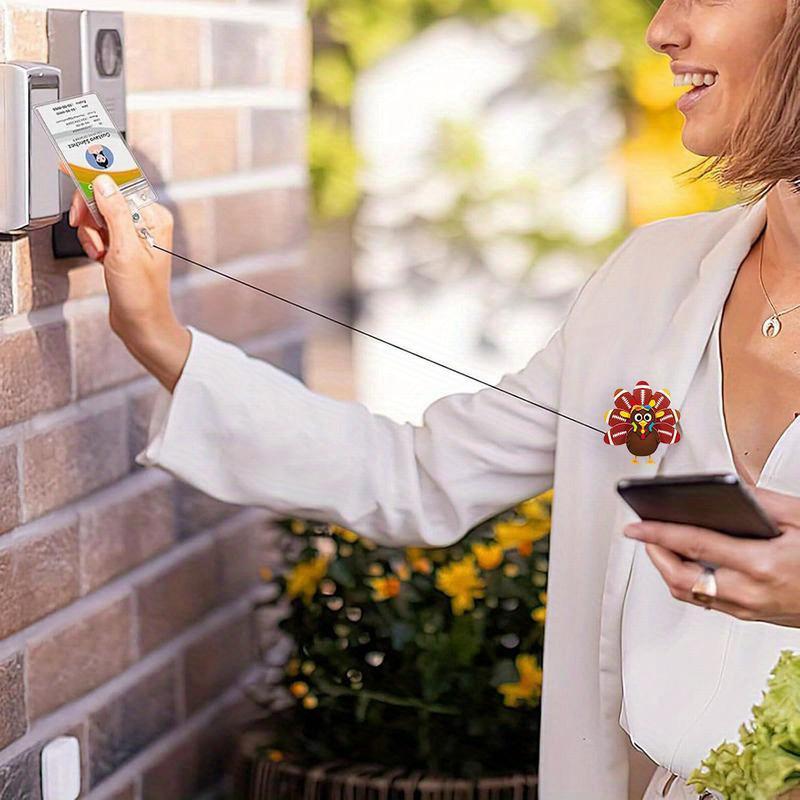 Thanksgiving Football Turkey Badge Scroll, a Fun Holiday Party Accessory.