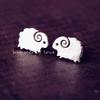 Корейская версия Модный темперамент Маленькие животные Милые маленькие овечки Серьги-пусеты Женские серьги