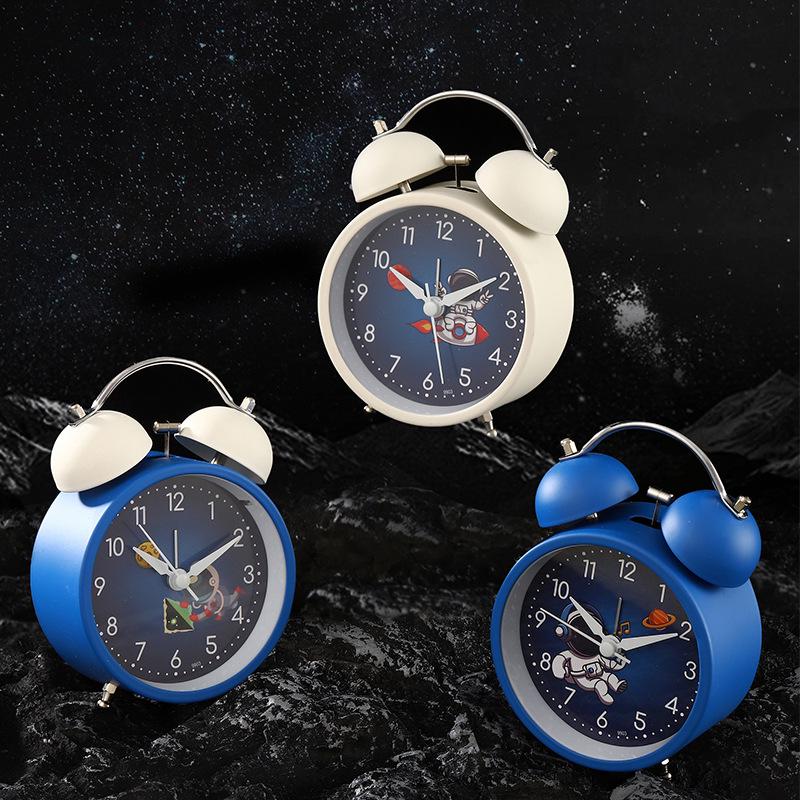 Ретро-будильник с громким звонком и ночником - бесшумные прикроватные часы, креативный подарок для студентов и декор спальни