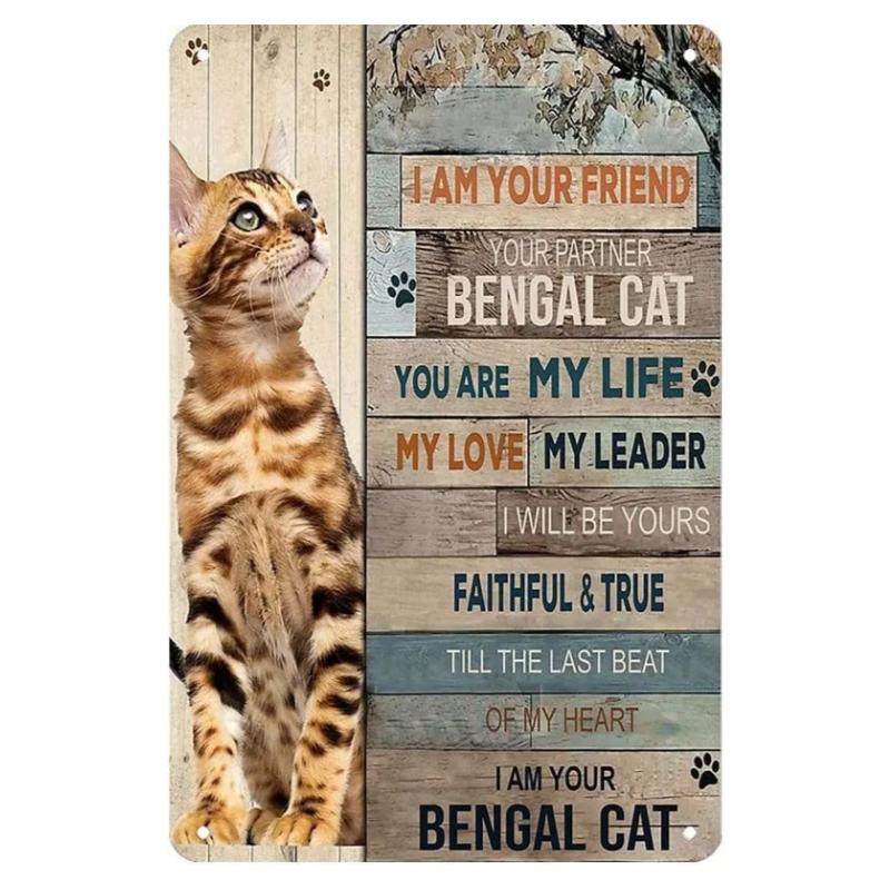 New Vintage Siamese Cat I Am Your Friend Your Partner Your Cat Funny Metal Tin Sign Wall Decor Man Cave Bar Retro Metal Vintage