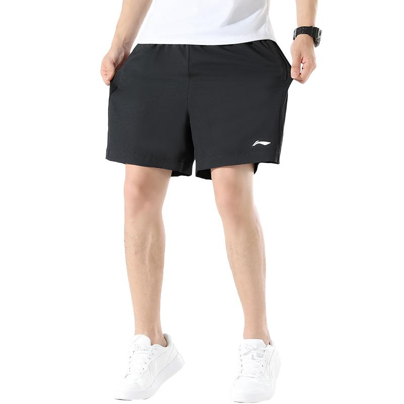 Li-Ning Быстросохнущие Дышащие Прохладные Удобные Универсальные Повседневные Спортивные Шорты Пятиточки Унисекс шорты ATSK921-1