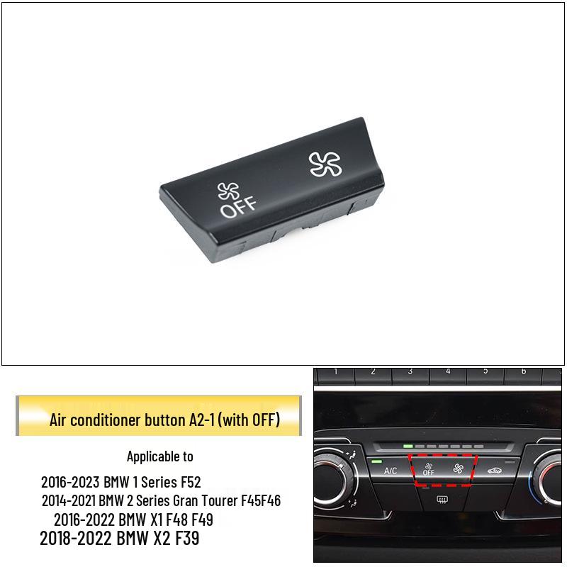 Совместимо с BMW X1/X2 (F45/F49) Кнопка кондиционера серии 1/2 Touring, переключатель скорости потока воздуха на центральной консоли.