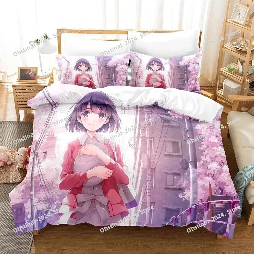 Аниме Saekano Мегуми Эрири Комплект постельного белья С принтом Одеяло Покрывало Наволочка 3 предмета Детский Взрослый Размер