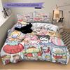 3 шт. Праздничный набор постельного белья с принтом Hello Kitty и друзей, Мягкий и удобный пододеяльник для спальни, гостевой комнаты (Не включено).S002