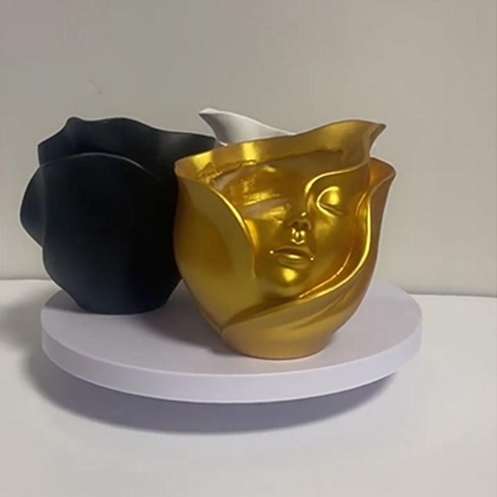 Resin Human Face Vase European Style Aesthetic Character Plant Pot Handicraft Abstract Flower Pot Living Room