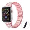 Роскошный блестящий бриллиантовый ремешок для Apple Watch Band 40 мм, 45 мм, 44 мм, 41 мм, 42 мм, 38 мм, металлический ремень для Iwatch Series 7 SE 6 5 4, женский браслет