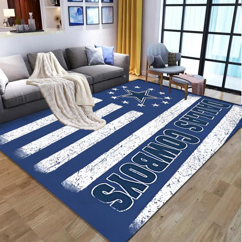 Dallas Cowboys Pattern Rug, Indoor/Outdoor Mat, for Picnic, Gameroom, Bedroom, Office, Living Room, Home Decor Carpet, Birthday Gift
