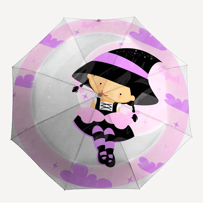 1pc Moon Witch Themed High-quality Umbrella,Automatic Opening and Closing Umbrella,Multi-functional Umbrella G0811188