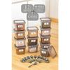 Set Of 12 Pino Spice Holder - Labeled Square Spice Storage Container Set Anthracite 12 X 0.50 Lt With Spoon