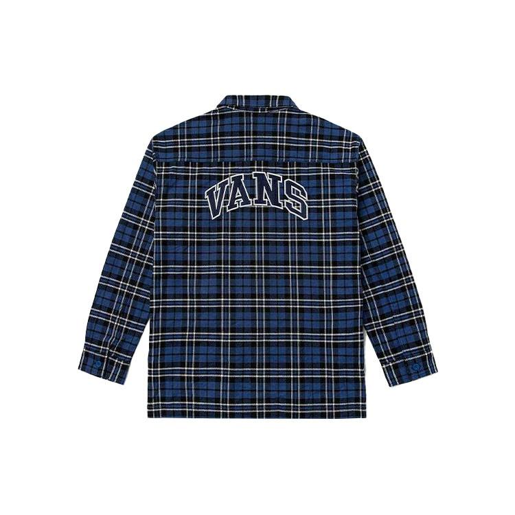 (WMNS) Vans Синяя рубашка с длинным рукавом и клетчатым логотипом, контрастные цвета, женская VN0A7TNT2T9