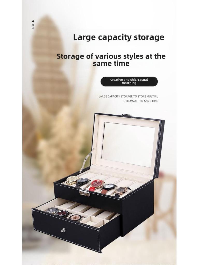 Фланелевый стеклянный прозрачный замок для часов Подарочная коробка