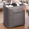 Laundry Hamper Bag Large Capacity Saving Space Demin Washing Storage Foldable Clothes Basket for Bedroom