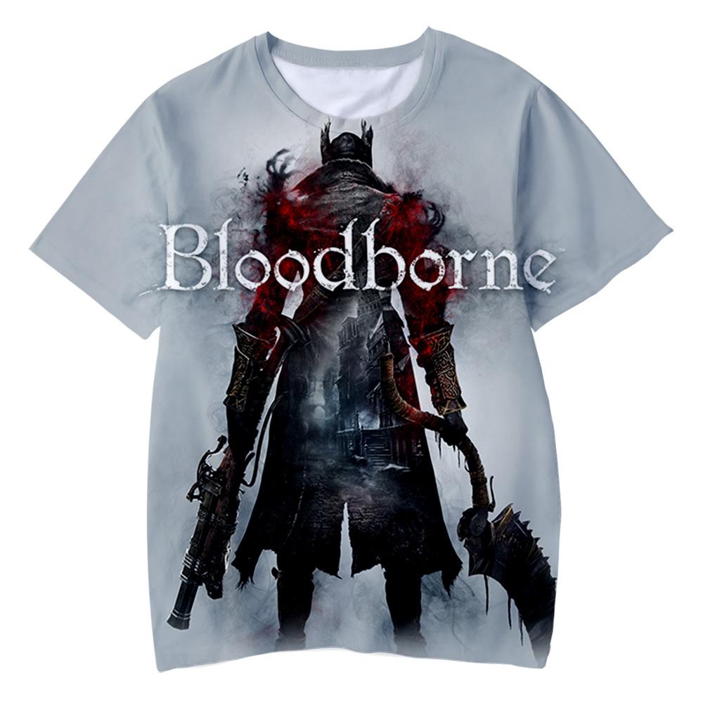 Летние футболки Bloodborne Игровая 3D-печать Уличная одежда Мужские Женские Повседневная мода Футболка оверсайз Харадзюку Детские футболки Топы Одежда