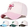 Unisex Bow Embroidery Baseball Caps Adjustable Casual Hats Spring and Autumn Outdoor Sunscreen Hat