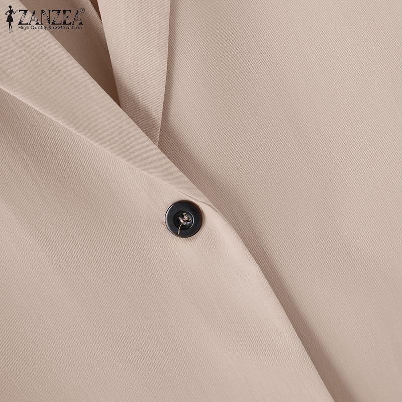 ZANZEA Женский повседневный кардиган с отложным воротником и рукавом 3/4