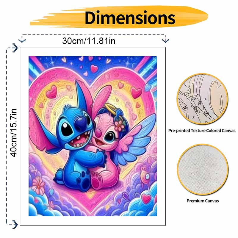 Disney Stitch Angel Oil Paint Art Painting Kit Diamond Paint Home Wall Decor