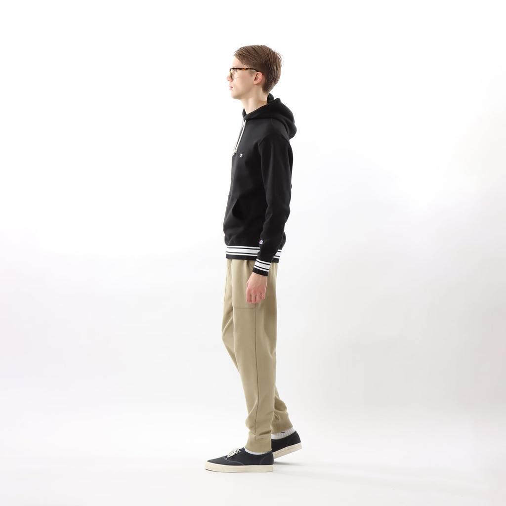 Толстовка с капюшоном с длинным рукавом, хлопок, США, вышитый логотип One Point, базовая черная, размер L [Champion] C3-Y138 для мужчин