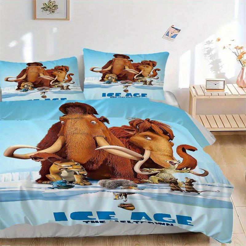 3pcs Ice Age The Meltdown Movie Poster Design Printed Bedding Set, Soft and Comfortable Quilt Cover for Bedroom, Guest Room (1 Duvet Cover +