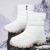 Женские зимние теплые ботинки для снега с боковой молнией, водонепроницаемые, до середины голени, с подкладкой из искусственного меха, без застежек, походные ботинки для женщин
