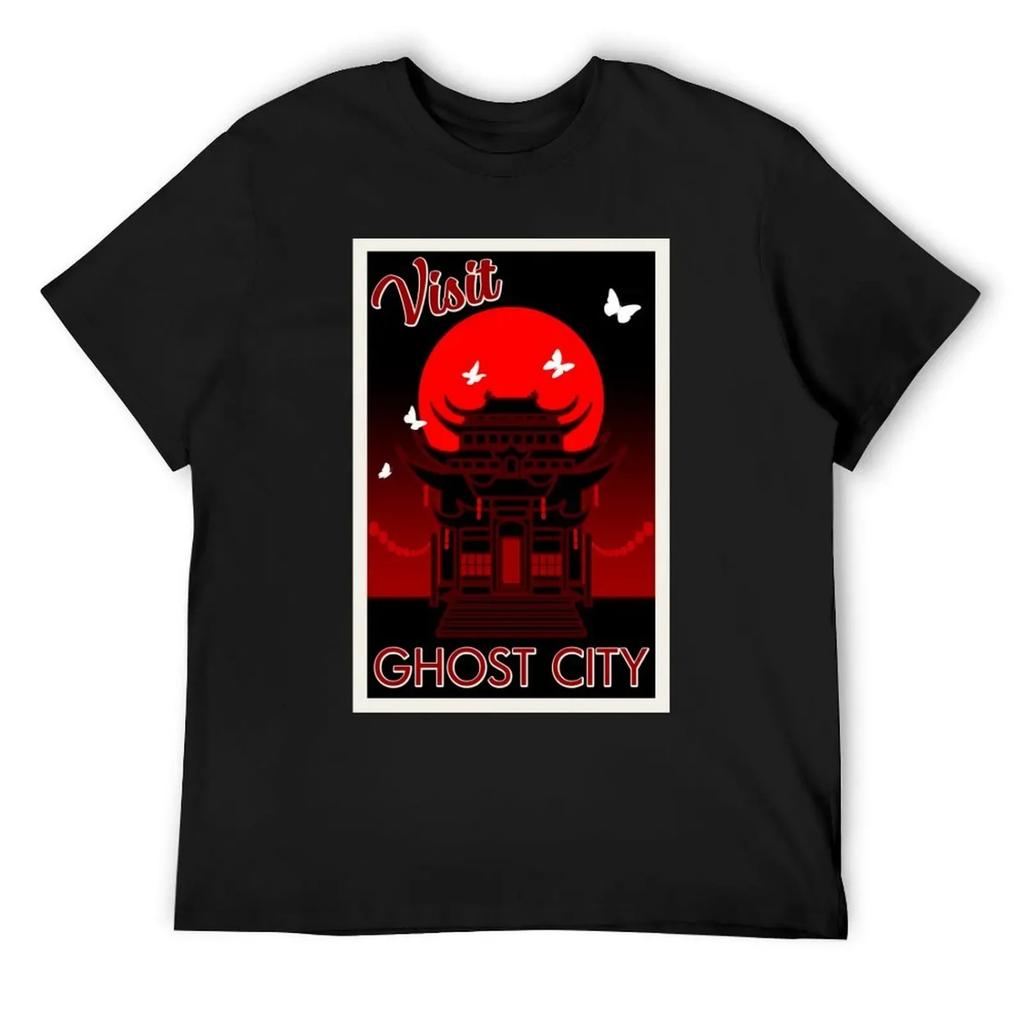 Ghost City retro travel poster - TGCF T-Shirt oversized anime shirt shirts graphic t shirt for men