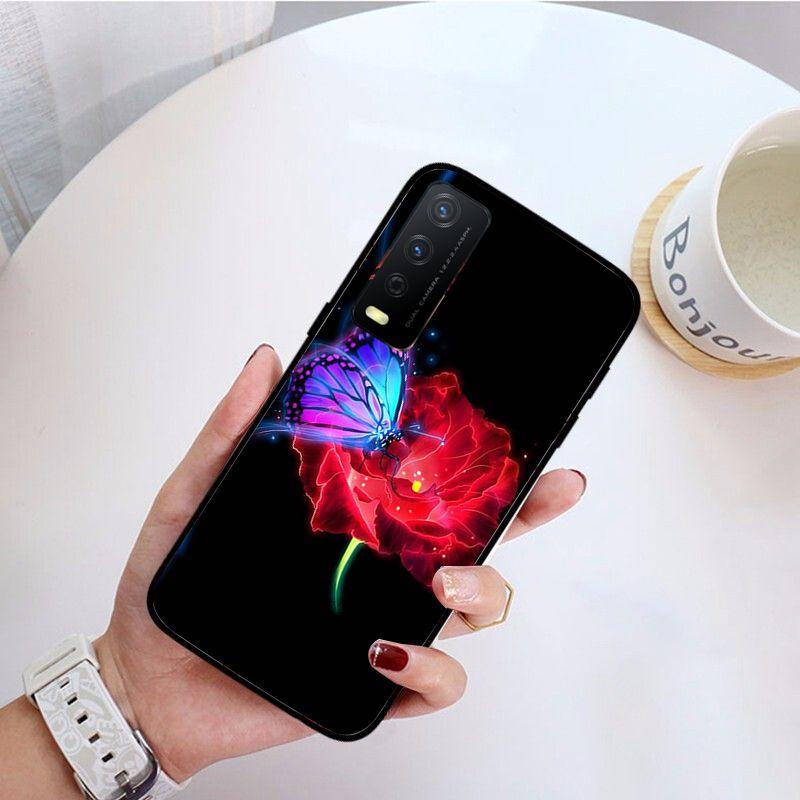 Чехол для телефона с красной бабочкой и розами для vivo Y31 Y30 Y33S Y11S Y12S Y17 Y20 Y20S Y21S Y1S Y53S Y15 Y19 Y91C V23, чехлы
