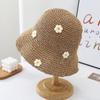 Panama Cap UV Protection Flower Beach Hat Flat Hat Boho Sun Protection Straw Hat Sun Hat Sun Cap