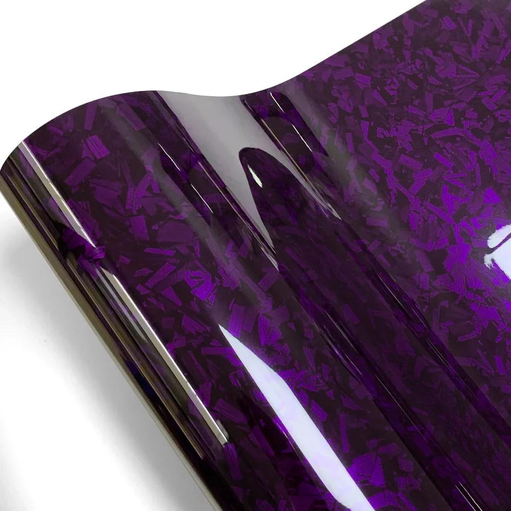Purple Crystal Forged Carbon Fiber Wrapping Vinyl Film Car Stickers Air Release Stickers Wrap Foil Car Body FilmsCar Accessories