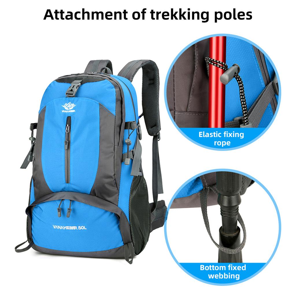 Походный рюкзак, дорожный рюкзак 50 л с несколькими отделениями, водонепроницаемый рюкзак для мужчин и