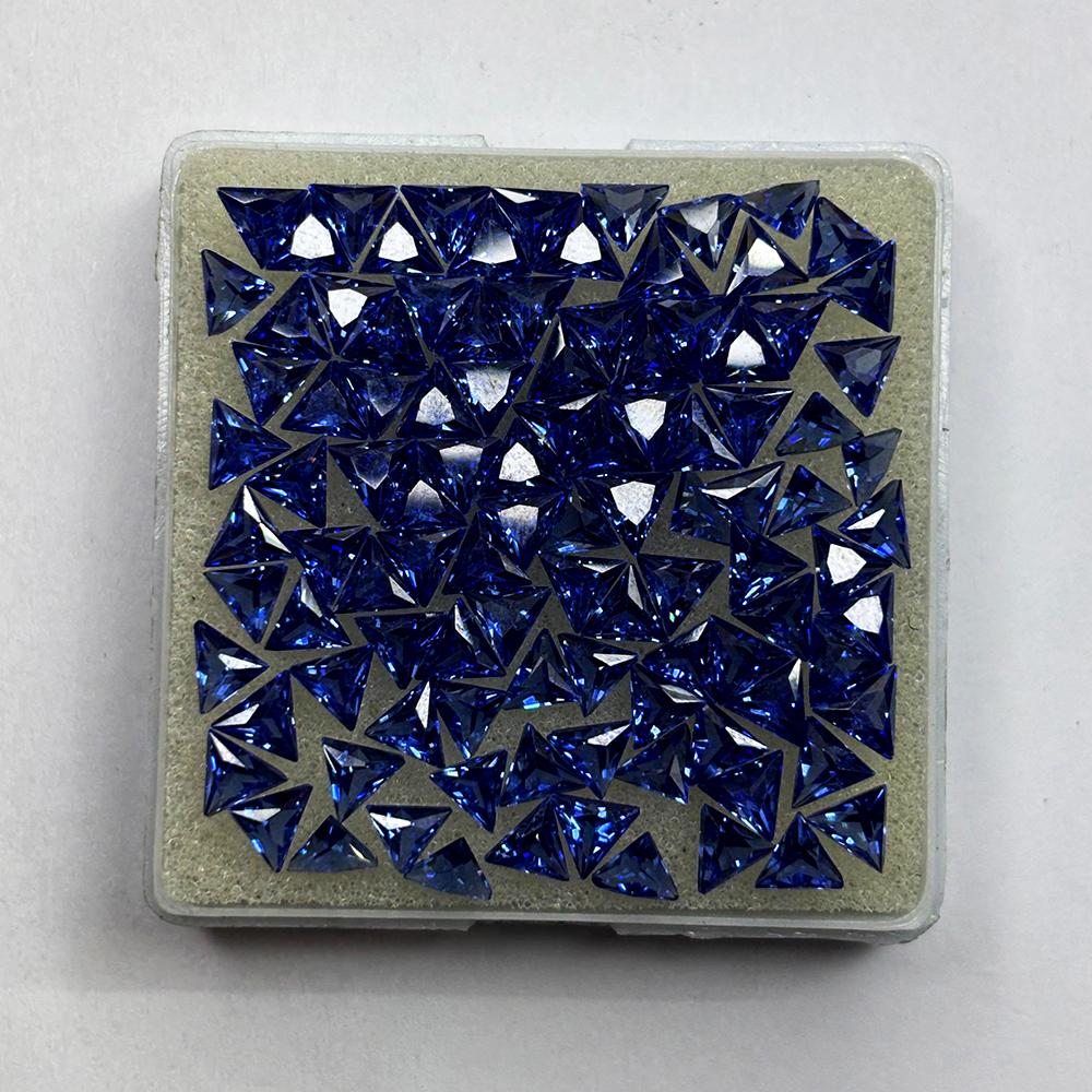 Natural Blue Sapphire 5x5 mm Trillion Cut Gems 5.40 Ct Lot For Gift
