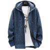 Mens Baggy Full Zip Sweater Coats Hooded Casual Warm Tops Plain Outwear Jackets