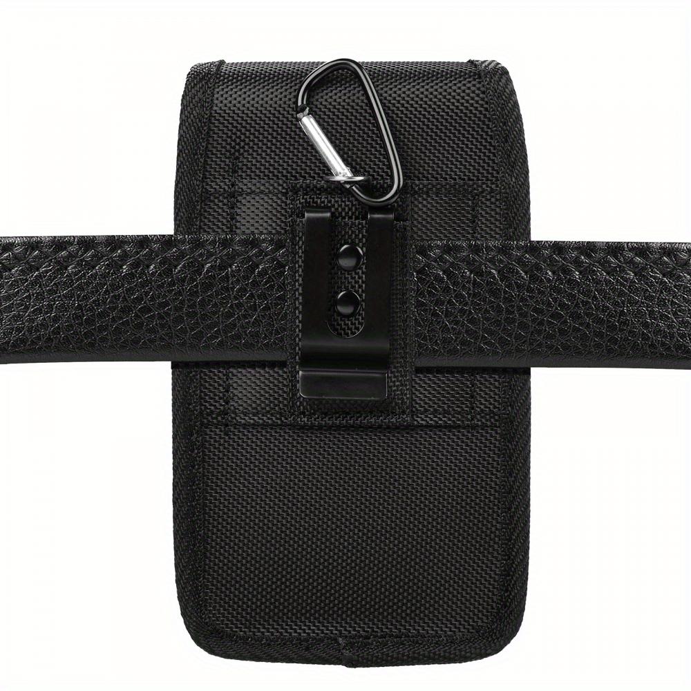 Universal Phone Bag Under 7.5 Inches Nylon Dual Pocket Cell Phone Belt Pouch Case Men's Outdoor Bag for iPhone 16 15 Samsung S23
