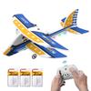 DEERC Radio-Controlled Glider Fixed-Wing Jet Plane Kit, Under 100g, Perfect for Beginners, Indoor and Outdoor Use, 3 LED Lights, 24-Minute Flight