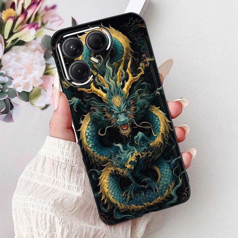 Черный Силиконовый Чехол Для Tecno Pova 7 4G 5G / Pova 7 Pro Pova7 Ultra Neo Funda Дизайн Кошка Цветок Дракон Бампер Мягкая Capa