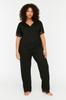 Women's Fashion New Plus Big Size Pajama Set Black Lace Knitted Pajama Set