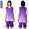Womens Basketball Jersey Set Fake Two-Piece Short Sleeve Top Breathable Loose Fit Training Game Team Uniform