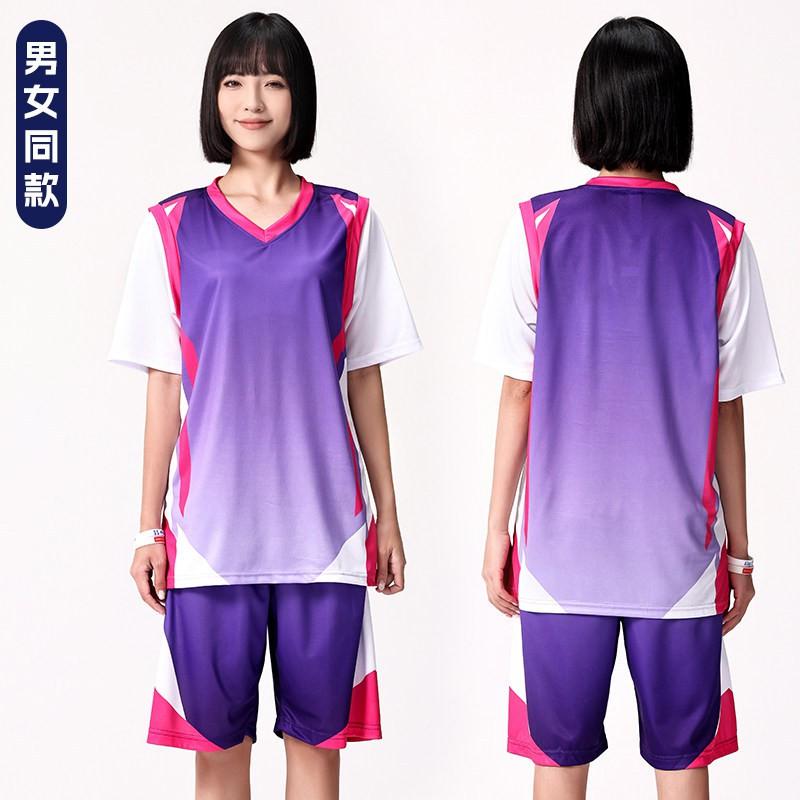 Womens Basketball Jersey Set Fake Two-Piece Short Sleeve Top Breathable Loose Fit Training Game Team Uniform
