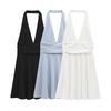2025 Spring Sleeveless Halter Neck Off-Shoulder Street Style Dress