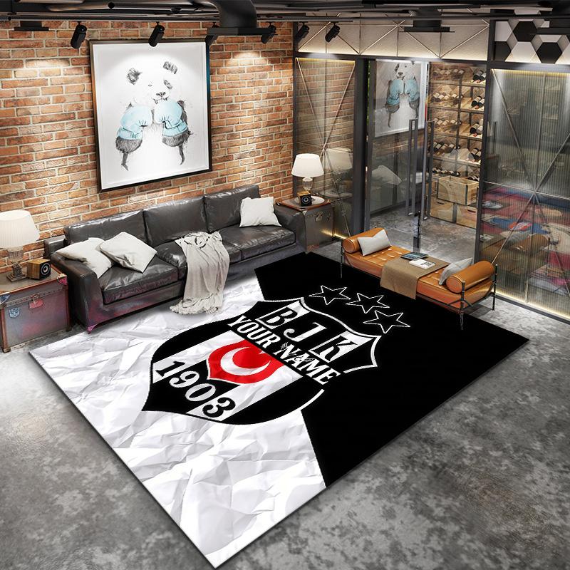 Besiktas Gymnastics Club Custom Name Carpet Rug For Living Room Bedroom Home Sofa Decoration Kids Play Nonslip Floor Mat