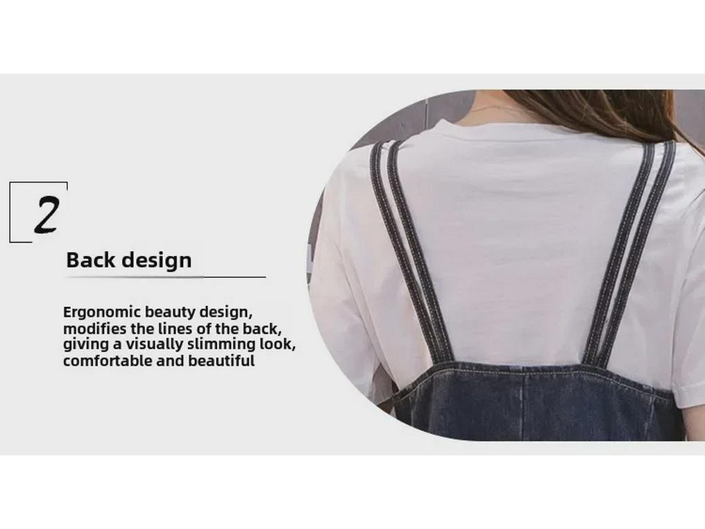 Versatile Denim Loose Casual Suspender Skirt for Women