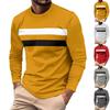 Long Sleeve T Shirt Men Crewneck Fall Workout Shirts Mens Fashion Stripes Casual Tops Regular Fit Athletic Pullover