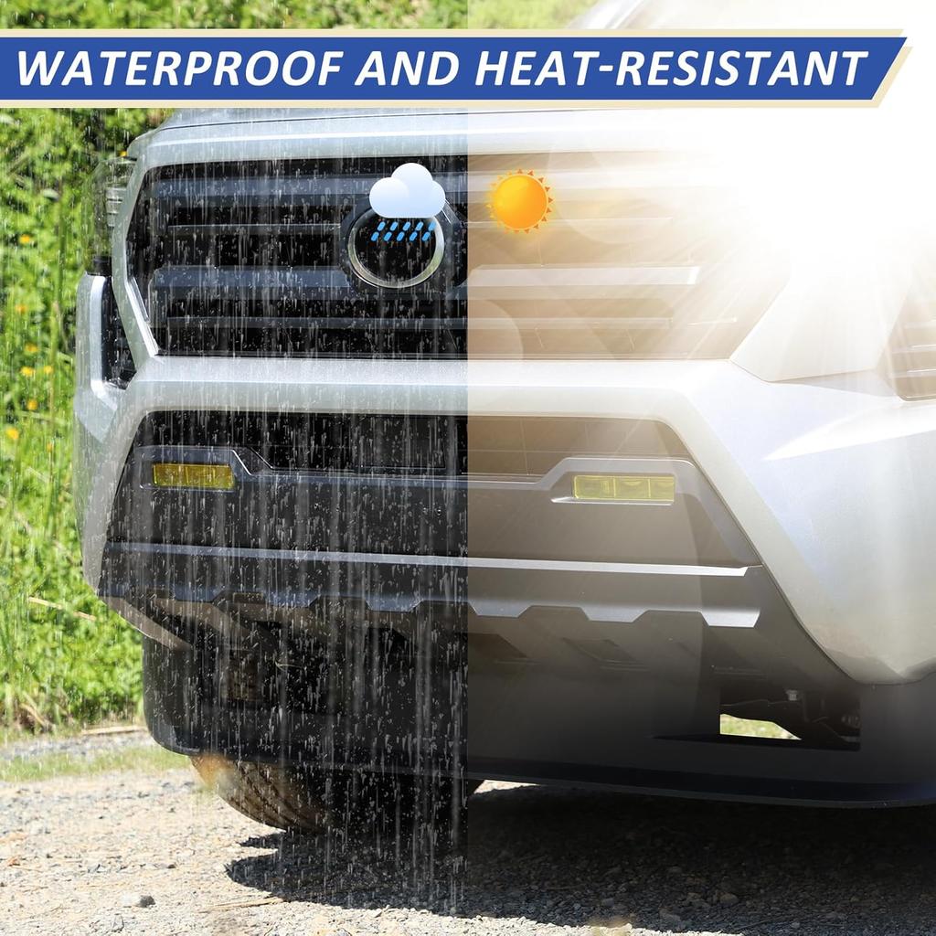 Daeiclru Car Front Fog Light Film Compatible with Toyota Tacoma 2024 2025, Front Fog Light Overlay Vinyl Decal Tint Film Sticker Fog Light Yellow