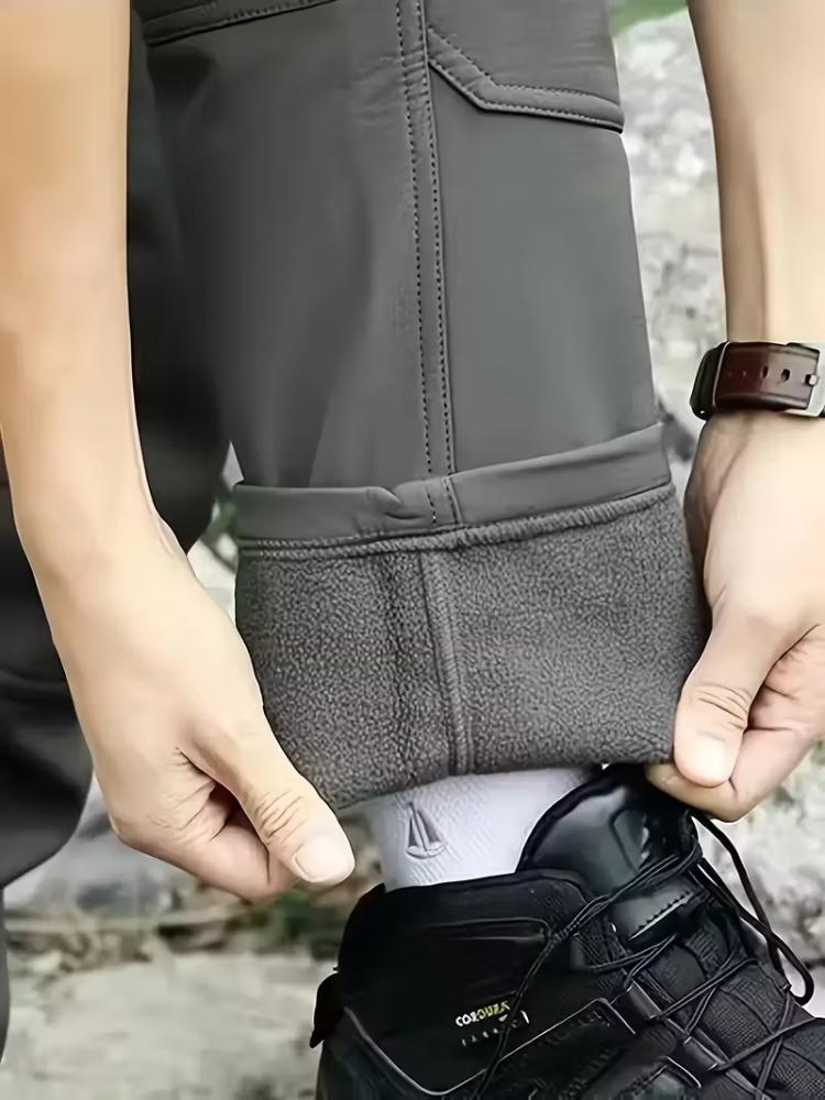 Мужские спортивные флисовые брюки для треккинга, спортивные штаны, многокарманные брюки, городские теплые брюки карго