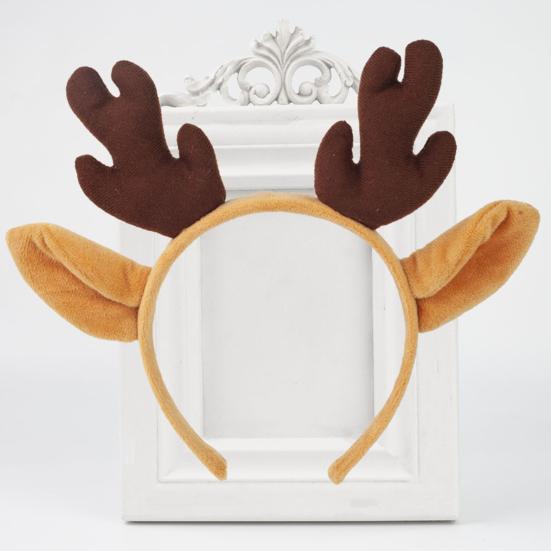 Christmas Antler Hairband Elastic Anti-slip Plush Fit for All Ages Christmas Hair Accessories Holiday Party Decorations Costume Festive Reindeer