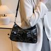 Pleated Bowknot Crossbody Bag Korean Style Pu Dumpling Bag Elegant Y2k Shoulder Bag  Outdoor