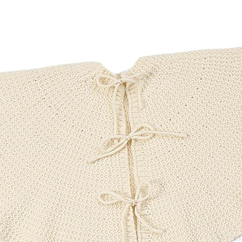 Knitted Christmas Skirt Base Cover 92cm Round Carpet Ornament for Bedroom Farmhouse Office