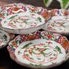 Plate Stylish Kutani Small Set of Red Painted Japanese Serving Made In Japan Set, Tableware, Ware, Plates, 5, Phoenix, Pottery, Tableware, Plate,