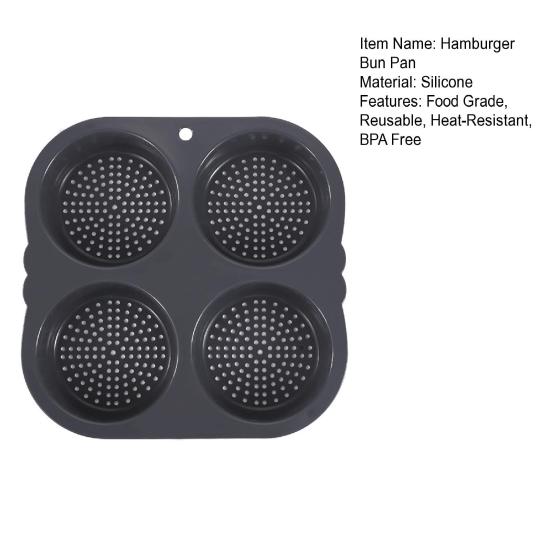 Противень для булочек для гамбургеров, пищевой класс, не содержит BPA, термостойкий, можно мыть в посудомоечной машине, безопасная форма для гамбургеров, противень для выпечки, кухонные аксессуары