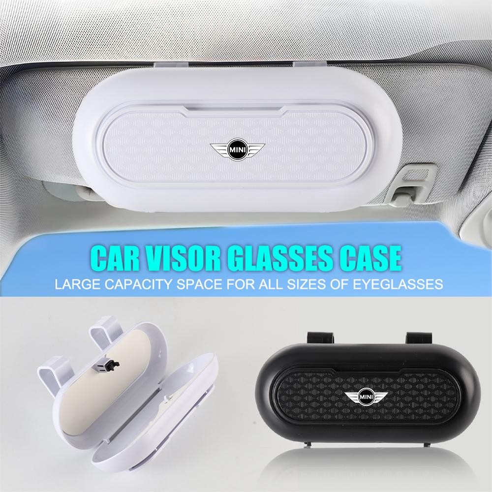 HQZQB1 Car Sun Visor Eyeglass Card Holder Sunglasses Storage Box Case For MINI Cooper S JCW WORKS R55 R56 F55 F56 R57 R58 R59 R50 R60
