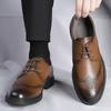 Модные новые классические мужские туфли в стиле ретро, формальные черные кожаные туфли, оксфорды на шнуровке для пожилых, свадебные, офисные, деловые, повседневные туфли для вождения